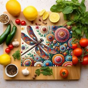 Colorful Dragonfly Cutting Board